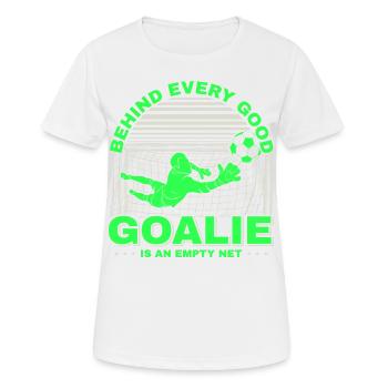 Fußball Tormann Soccer Goalie Spieler Fan Trainer - Frauen T-Shirt atmungsaktiv - Weiß - Vorne - AI Model Female 172 dark (172cm)