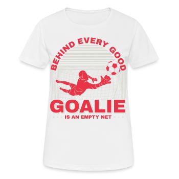 Fußball Tormann Soccer Goalie Spieler Fan Trainer - Frauen T-Shirt atmungsaktiv - Weiß - Vorne - AI Model Female 172 dark (172cm)