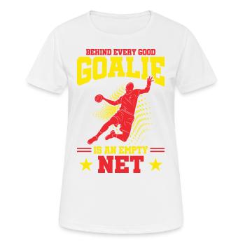 Handball Tormann Handballer Goalie Spieler Coach - Frauen T-Shirt atmungsaktiv - Weiß - Vorne - AI Model Female 172 dark (172cm)