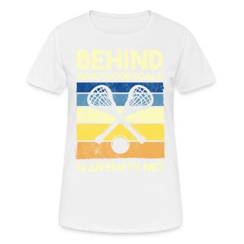 Lacrosse Tormann LAX Goalie Spieler Fan Trainer - Frauen T-Shirt atmungsaktiv - Weiß - Vorne - AI Model Female 172 dark (172cm)