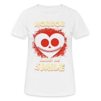 Festival du film d’horreur zombie + Halloween - T-shirt respirant Femme - blanc - Devant - AI Model Female 172 dark (172cm)