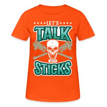 Lacrosse LAX Club Team Spieler Trainer Fans Coach - Frauen T-Shirt atmungsaktiv - Neonorange - Vorne - AI Model Female 172 dark (172cm)