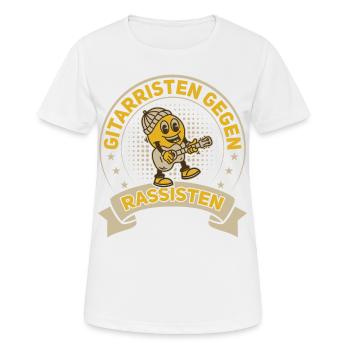Gitarristen gegen Rassisten Punk Antirassismus - Frauen T-Shirt atmungsaktiv - Weiß - Vorne - AI Model Female 172 dark (172cm)