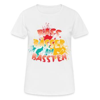 Bassistes, Bassistes Basse - T-shirt respirant Femme - blanc - Devant - AI Model Female 172 dark (172cm)