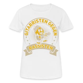 Gitarristen gegen Rassisten Punk Antirassismus - Frauen T-Shirt atmungsaktiv - Weiß - Vorne - AI Model Female 172 dark (172cm)