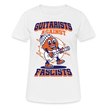 Gitarristen gegen Rassisten Punk Antirassismus - Frauen T-Shirt atmungsaktiv - Weiß - Vorne - AI Model Female 172 dark (172cm)