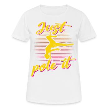 Danseuse de pole dance, Pole dance, Pole dance - T-shirt respirant Femme - blanc - Devant - AI Model Female 172 dark (172cm)