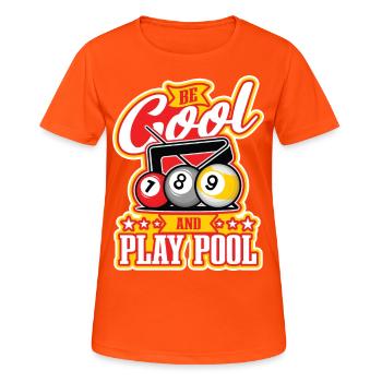 Billiard Poolbillard Snooker Verein Club Billard - Frauen T-Shirt atmungsaktiv - Neonorange - Vorne - AI Model Female 172 dark (172cm)