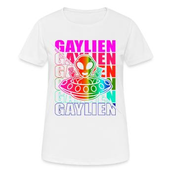 Gender Lesben, Schwule, Trans, Queer Regenbogen - Frauen T-Shirt atmungsaktiv - Weiß - Vorne - AI Model Female 172 dark (172cm)