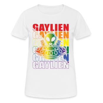 Gender Lesben, Schwule, Trans, Queer Regenbogen - Frauen T-Shirt atmungsaktiv - Weiß - Vorne - AI Model Female 172 dark (172cm)