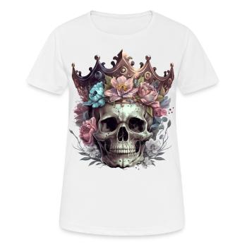 Crâne avec couronne - T-shirt respirant Femme - blanc - Devant - AI Model Female 172 dark (172cm)