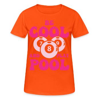 Billiard Poolbillard Snooker Verein Club Billard - Frauen T-Shirt atmungsaktiv - Neonorange - Vorne - AI Model Female 172 dark (172cm)