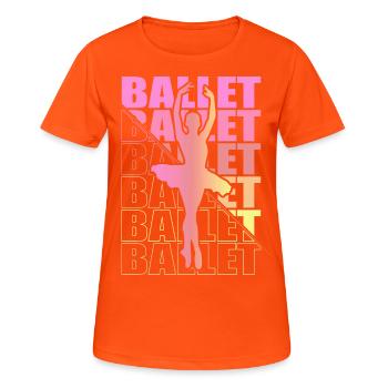 Ballett, Ballerina, Girl, Mädchen, Tanzen - Frauen T-Shirt atmungsaktiv - Neonorange - Vorne - AI Model Female 172 dark (172cm)