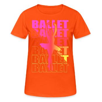 Ballett, Ballerina, Girl, Mädchen, Tanzen - Frauen T-Shirt atmungsaktiv - Neonorange - Vorne - AI Model Female 172 dark (172cm)
