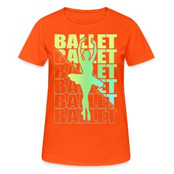 Ballett, Ballerina, Girl, Mädchen, Tanzen - Frauen T-Shirt atmungsaktiv - Neonorange - Vorne - AI Model Female 172 dark (172cm)