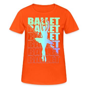 Ballett, Ballerina, Girl, Mädchen, Tanzen - Frauen T-Shirt atmungsaktiv - Neonorange - Vorne - AI Model Female 172 dark (172cm)