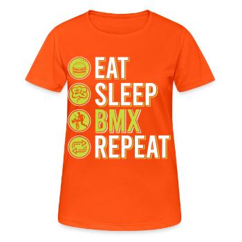 vintage bike outfit, bike urban freestyle bmx - Women's Breathable T-Shirt - neon orange - Front - AI Model Female 172 dark (172cm)