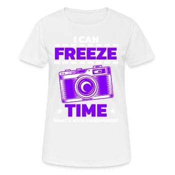 Photographie Photo Photographe Photographes! Photographes - T-shirt respirant Femme - blanc - Devant - AI Model Female 172 dark (172cm)