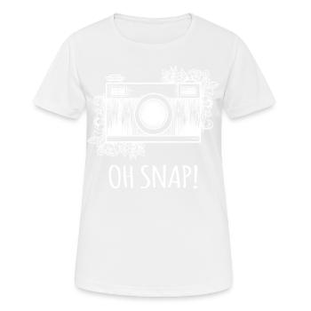 Photographie Photo Photographe Photographes! Photographes - T-shirt respirant Femme - blanc - Devant - AI Model Female 172 dark (172cm)