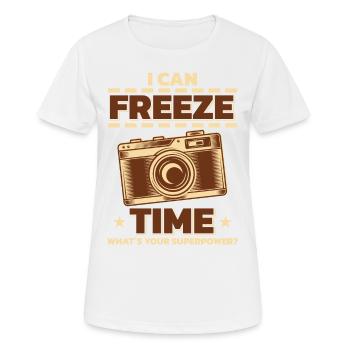 Photographie Photo Photographe Photographes! Photographes - T-shirt respirant Femme - blanc - Devant - AI Model Female 172 dark (172cm)