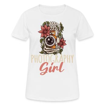 Photographie Photo Photographe Photographes! Photographes - T-shirt respirant Femme - blanc - Devant - AI Model Female 172 dark (172cm)