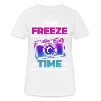 Photographie Photo Photographe Photographes! Photographes - T-shirt respirant Femme - blanc - Devant - AI Model Female 172 dark (172cm)