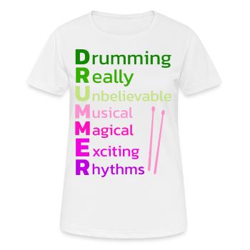 Drummers Drummers Drummers Drummers - Women's Breathable T-Shirt - white - Front - AI Model Female 172 dark (172cm)