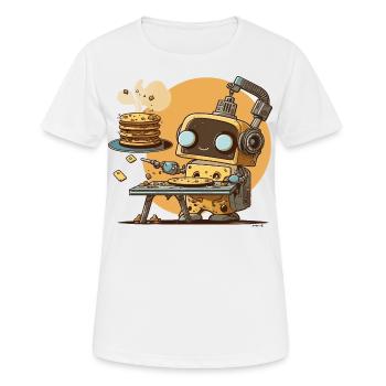 Frühstücks-Bot - Frauen T-Shirt atmungsaktiv - Weiß - Vorne - AI Model Female 172 dark (172cm)