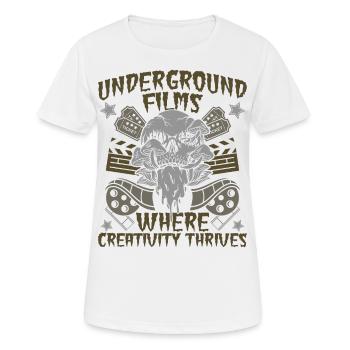 Film underground, Cinéma indépendant, Horreur - T-shirt respirant Femme - blanc - Devant - AI Model Female 172 dark (172cm)