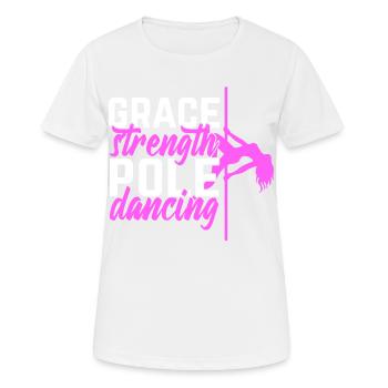 Pole Dance Dancer, Pole Dance, Pole Dancing - T-shirt respirant Femme - blanc - Devant - AI Model Female 172 dark (172cm)