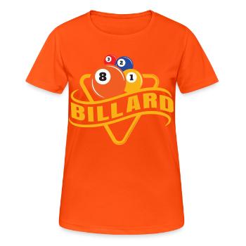 Billiard Poolbillard Snooker Verein Club Billard - Frauen T-Shirt atmungsaktiv - Neonorange - Vorne - AI Model Female 172 dark (172cm)