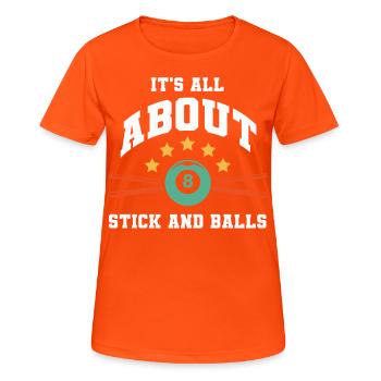 Billiard Poolbillard Snooker Verein Club Billard - Frauen T-Shirt atmungsaktiv - Neonorange - Vorne - AI Model Female 172 dark (172cm)