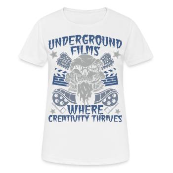 Film underground, Cinéma indépendant, Horreur - T-shirt respirant Femme - blanc - Devant - AI Model Female 172 dark (172cm)