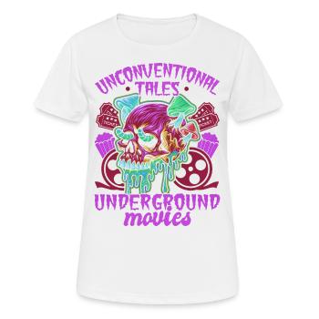 Film underground, Cinéma indépendant, Horreur - T-shirt respirant Femme - blanc - Devant - AI Model Female 172 dark (172cm)