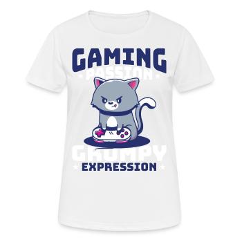Jeux, Jeux d’argent, Jeux vidéo, Gamer - T-shirt respirant Femme - blanc - Devant - AI Model Female 172 dark (172cm)