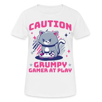 Jeux, Jeux d’argent, Jeux vidéo, Gamer - T-shirt respirant Femme - blanc - Devant - AI Model Female 172 dark (172cm)