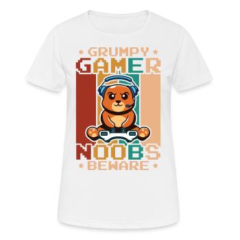 Jeux, Jeux d’argent, Jeux vidéo, Gamer - T-shirt respirant Femme - blanc - Devant - AI Model Female 172 dark (172cm)