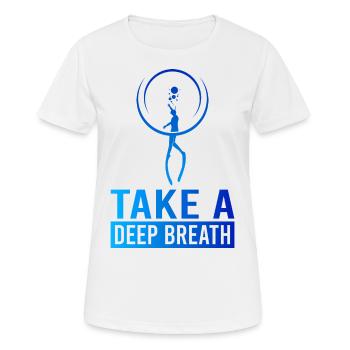 Immersione, Apnea, Apnea No Limit Apnea - Maglietta da donna traspirante - bianco - Fronte - AI Model Female 172 dark (172cm)
