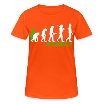 Alien, UFO, UAP, Space, Weltraum Flugobjekt - Frauen T-Shirt atmungsaktiv - Neonorange - Vorne - AI Model Female 172 dark (172cm)