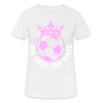 Soccer féminin, Football féminin, Football féminin - T-shirt respirant Femme - blanc - Devant - AI Model Female 172 dark (172cm)