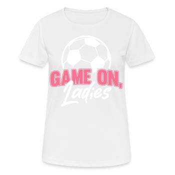 Soccer féminin, Football féminin, Football féminin - T-shirt respirant Femme - blanc - Devant - AI Model Female 172 dark (172cm)