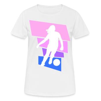 Soccer féminin, Football féminin, Football féminin - T-shirt respirant Femme - blanc - Devant - AI Model Female 172 dark (172cm)
