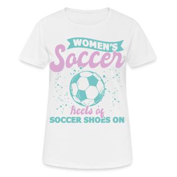 Soccer féminin, Football féminin, Football féminin - T-shirt respirant Femme - blanc - Devant - AI Model Female 172 dark (172cm)