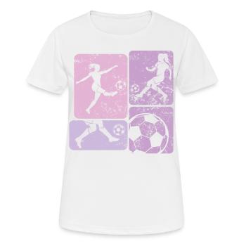 Soccer féminin, Football féminin, Football féminin - T-shirt respirant Femme - blanc - Devant - AI Model Female 172 dark (172cm)