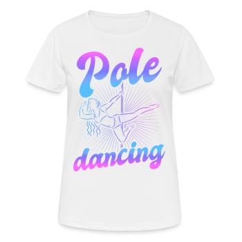 Pole dance danseuse, pole dance, pole dance - T-shirt respirant Femme - blanc - Devant - AI Model Female 172 dark (172cm)