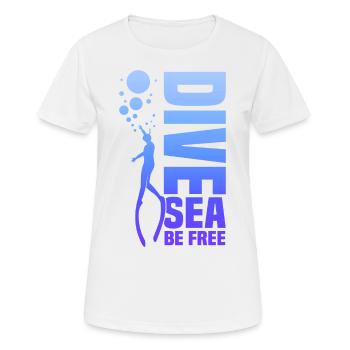 Plongée, Apnée Plongée, Apnée No Limit Apnée Apnée - T-shirt respirant Femme - blanc - Devant - AI Model Female 172 dark (172cm)