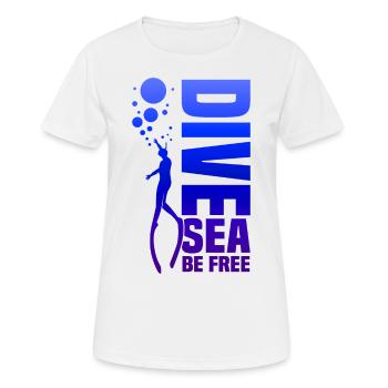 Plongée, Apnée Plongée, Apnée No Limit Apnée Apnée - T-shirt respirant Femme - blanc - Devant - AI Model Female 172 dark (172cm)