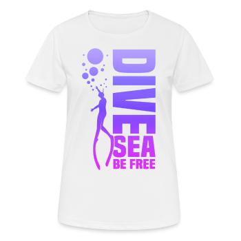 Plongée, Apnée Plongée, Apnée No Limit Apnée Apnée - T-shirt respirant Femme - blanc - Devant - AI Model Female 172 dark (172cm)