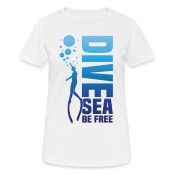 Plongée, Apnée Plongée, Apnée No Limit Apnée Apnée - T-shirt respirant Femme - blanc - Devant - AI Model Female 172 dark (172cm)