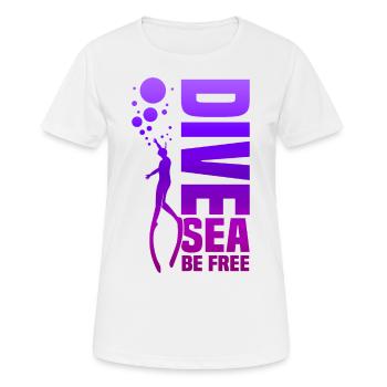 Plongée, Apnée Plongée, Apnée No Limit Apnée Apnée - T-shirt respirant Femme - blanc - Devant - AI Model Female 172 dark (172cm)